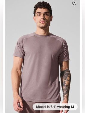 NWT Men’s Alo Triumph Raglan Tee Mushroom M